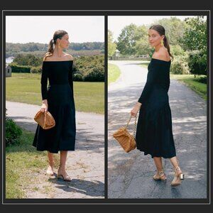 Tuckernuck | NEW Marissa Off The Shoulder Midi Dress in Black Size XS